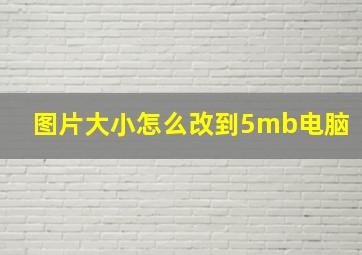 图片大小怎么改到5mb电脑