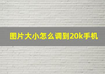 图片大小怎么调到20k手机