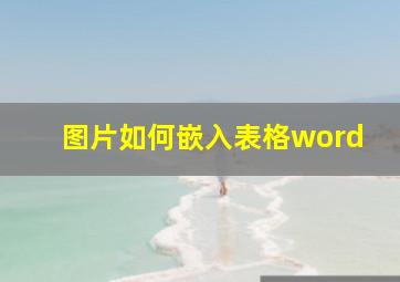 图片如何嵌入表格word