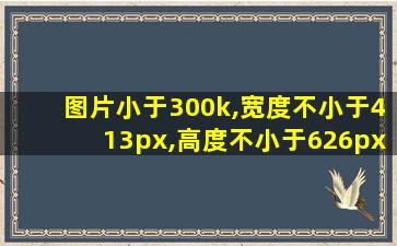 图片小于300k,宽度不小于413px,高度不小于626px