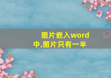 图片嵌入word中,图片只有一半