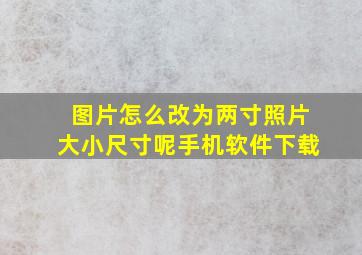 图片怎么改为两寸照片大小尺寸呢手机软件下载