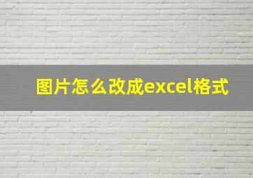 图片怎么改成excel格式