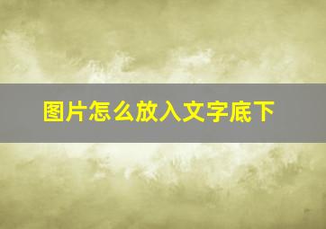 图片怎么放入文字底下