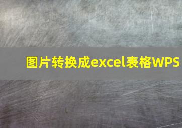 图片转换成excel表格WPS