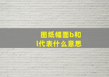 图纸幅面b和l代表什么意思