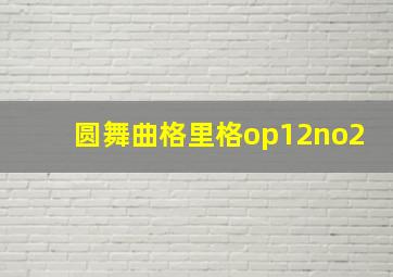 圆舞曲格里格op12no2