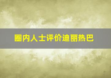 圈内人士评价迪丽热巴