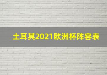 土耳其2021欧洲杯阵容表