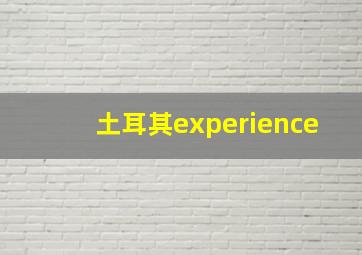 土耳其experience