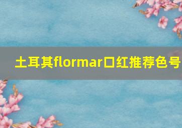 土耳其flormar口红推荐色号