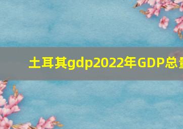 土耳其gdp2022年GDP总量