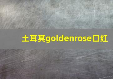 土耳其goldenrose口红