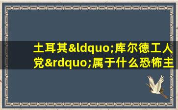 土耳其“库尔德工人党”属于什么恐怖主义