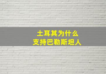 土耳其为什么支持巴勒斯坦人