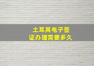 土耳其电子签证办理需要多久