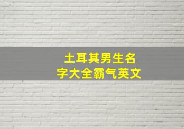 土耳其男生名字大全霸气英文