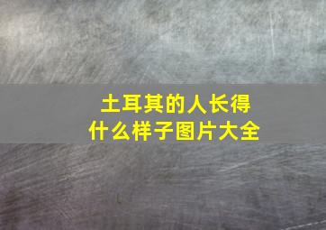 土耳其的人长得什么样子图片大全