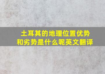 土耳其的地理位置优势和劣势是什么呢英文翻译