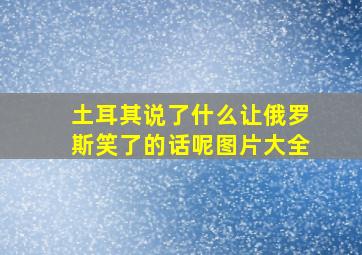 土耳其说了什么让俄罗斯笑了的话呢图片大全