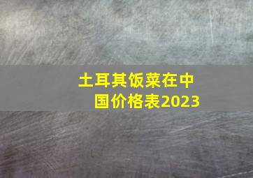 土耳其饭菜在中国价格表2023