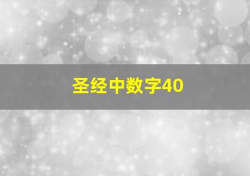 圣经中数字40