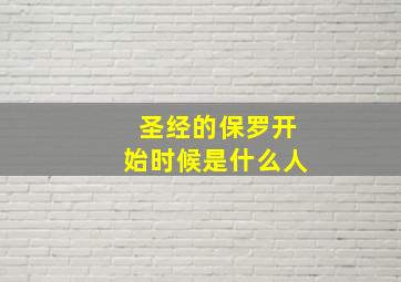 圣经的保罗开始时候是什么人