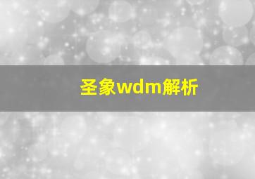 圣象wdm解析