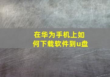 在华为手机上如何下载软件到u盘