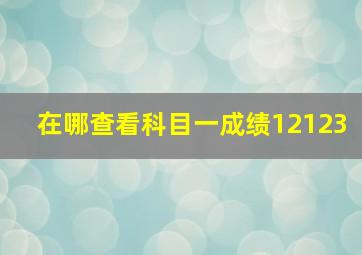 在哪查看科目一成绩12123