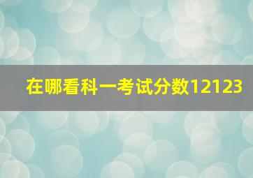 在哪看科一考试分数12123