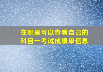 在哪里可以查看自己的科目一考试成绩单信息