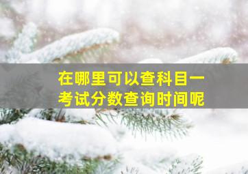 在哪里可以查科目一考试分数查询时间呢