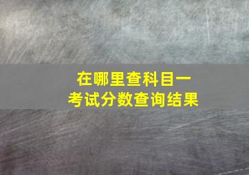 在哪里查科目一考试分数查询结果