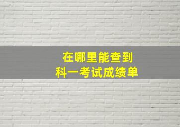 在哪里能查到科一考试成绩单