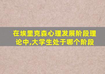 在埃里克森心理发展阶段理论中,大学生处于哪个阶段