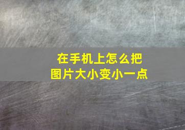 在手机上怎么把图片大小变小一点