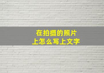 在拍摄的照片上怎么写上文字