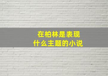 在柏林是表现什么主题的小说