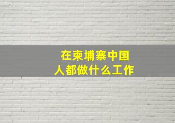 在柬埔寨中国人都做什么工作