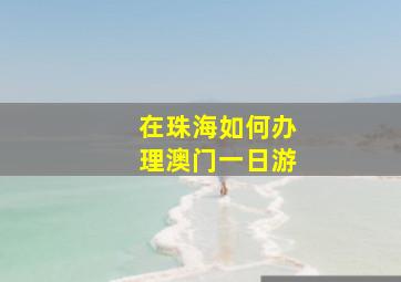 在珠海如何办理澳门一日游