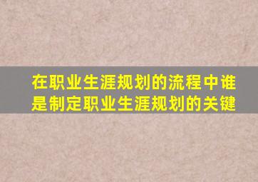 在职业生涯规划的流程中谁是制定职业生涯规划的关键