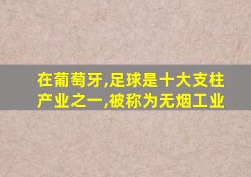 在葡萄牙,足球是十大支柱产业之一,被称为无烟工业