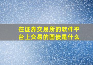 在证券交易所的软件平台上交易的国债是什么