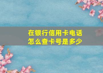 在银行信用卡电话怎么查卡号是多少