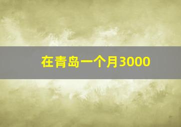 在青岛一个月3000