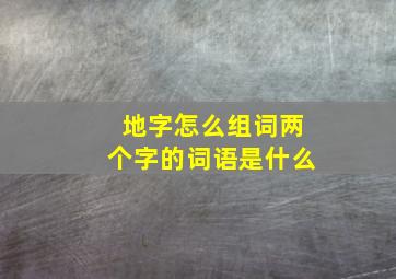 地字怎么组词两个字的词语是什么