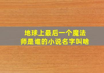 地球上最后一个魔法师是谁的小说名字叫啥