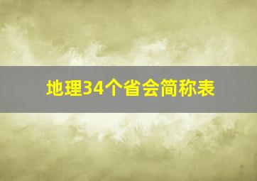 地理34个省会简称表