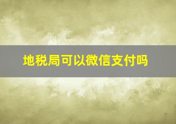 地税局可以微信支付吗